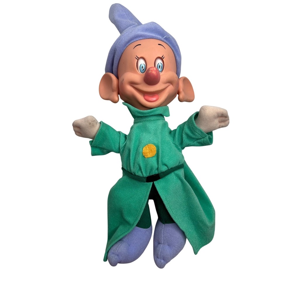 Disney Dopey Plush Doll Moveable Eyes Ears 1993‎ Vintage 15in × 9in